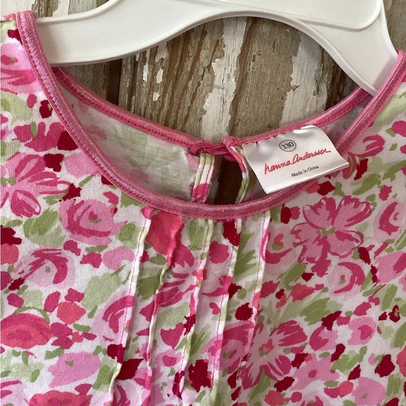 Hanna Andersson Pink Floral Cotton Knit Dress - size 130 - 8 year old - Picture 2 of 8